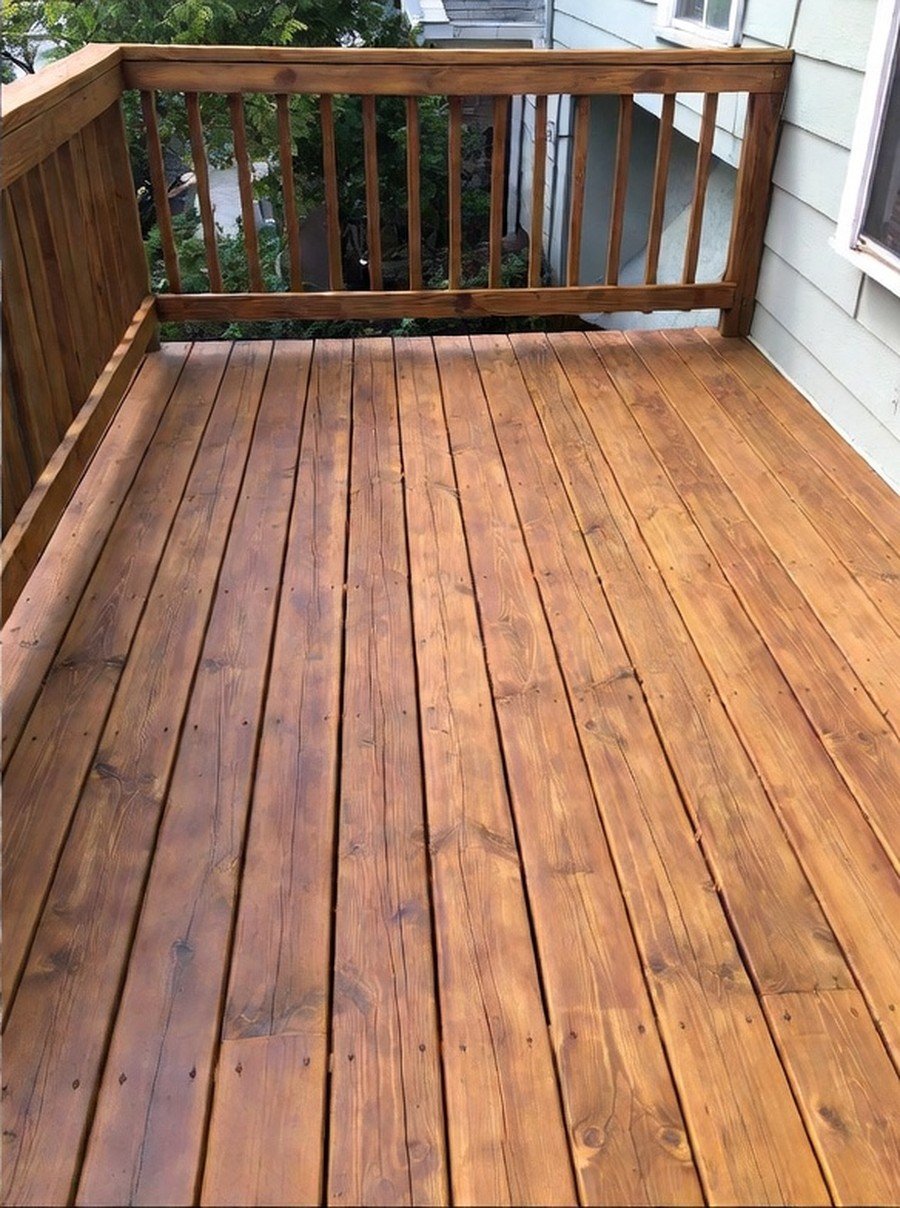 After deck repaint - rich brown finish